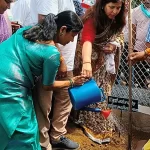 राष्ट्रीय पर्यावरण प्रभारी सरोज पांडेय, विधायक गजेंद्र यादव व मेयर अलका बाघमार ने प्रगति नगर बोरसी मैदान में वृक्षा-रोपण किया