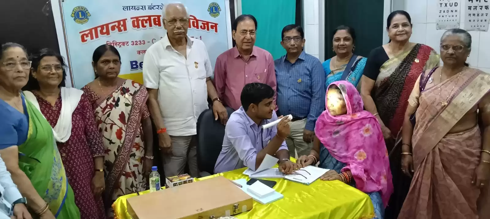 साईं मंदिर में नेत्र परीक्षण शिविर का जरूरतमंदों को मिला लाभ