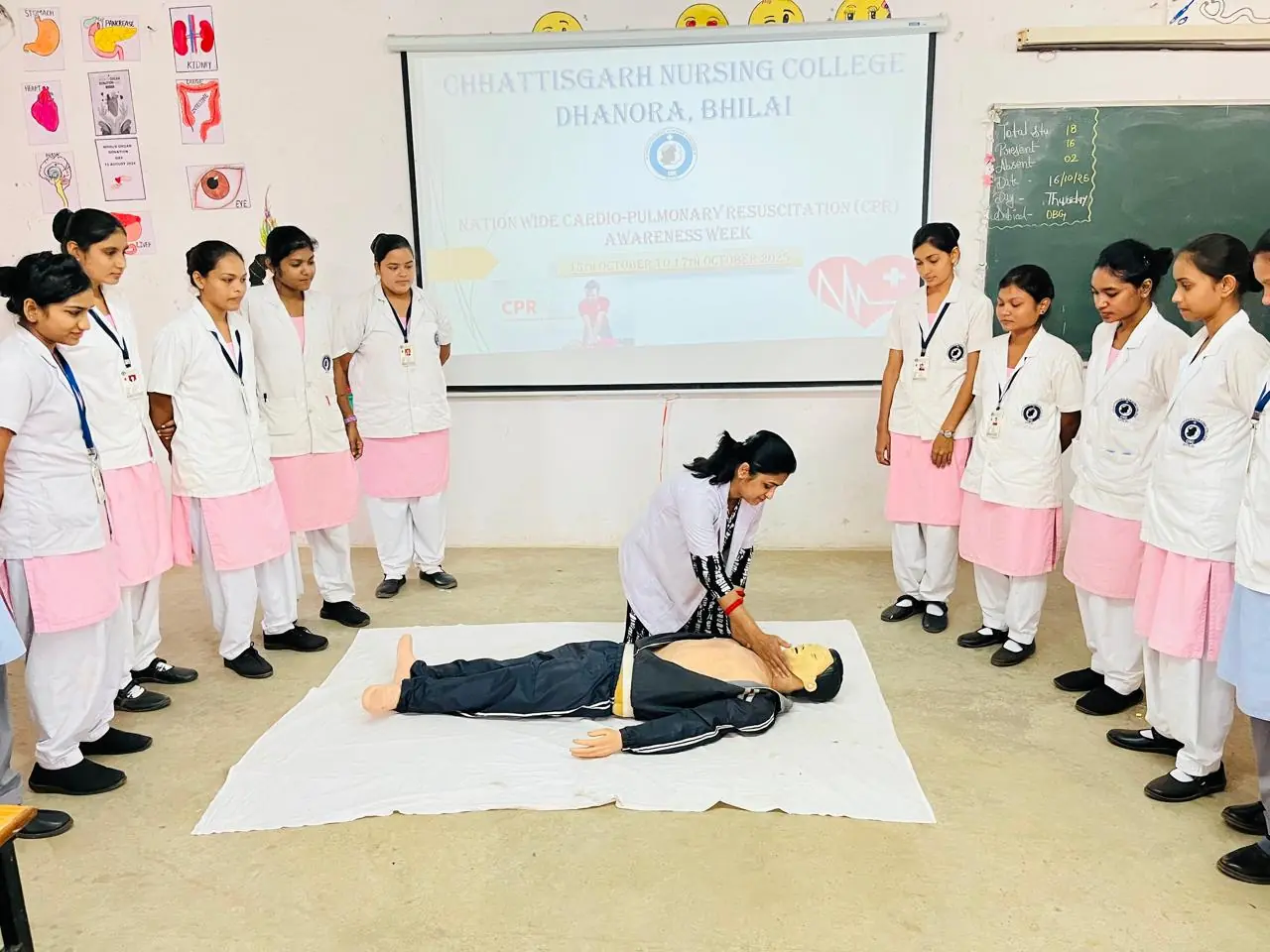 छत्तीसगढ़ नर्सिंग कॉलेज में राष्ट्रीय सीपीआर जागरूकता सप्ताह का आयोजन
