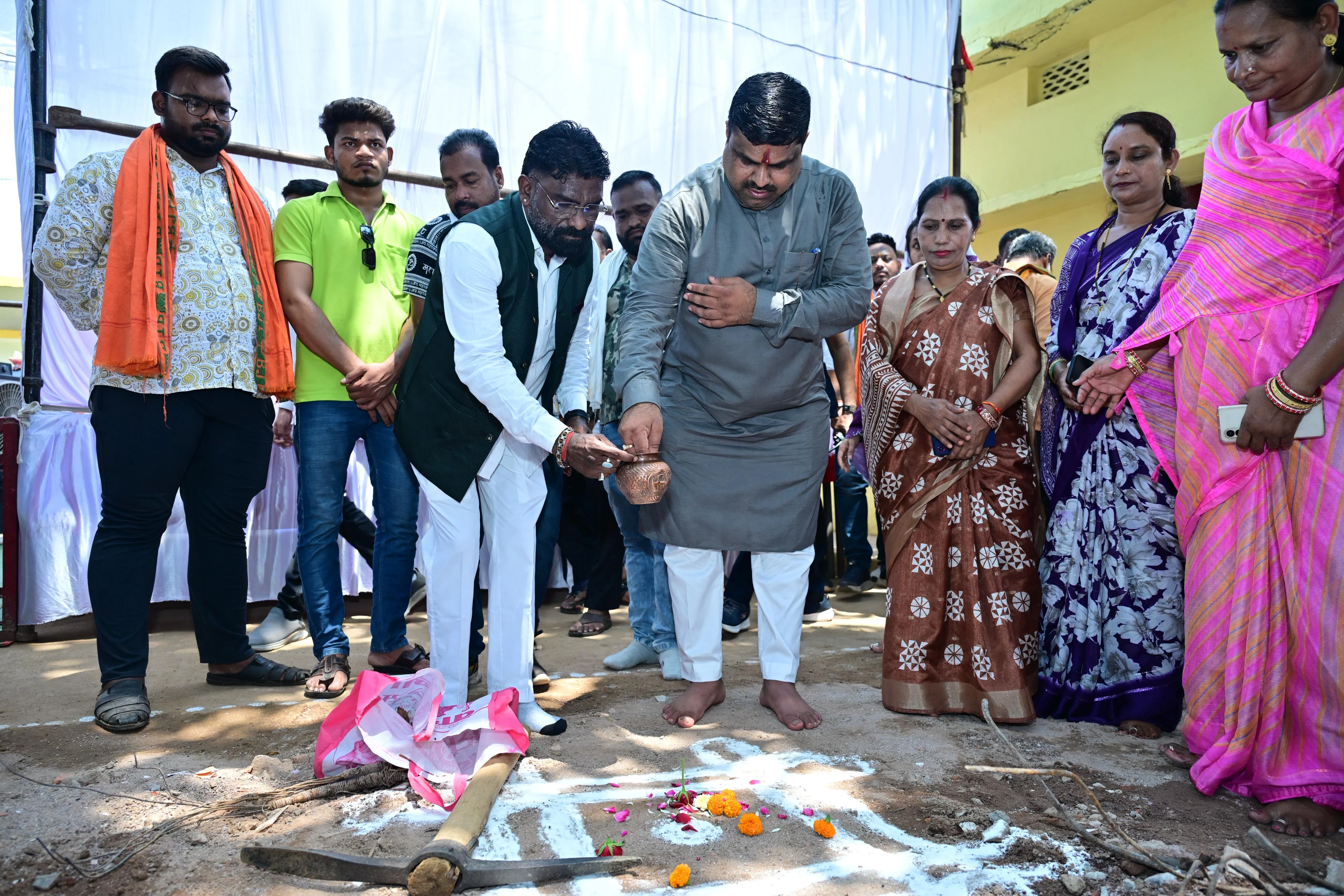 वार्ड 22 में सतनाम भवन, जैतखाम जीर्णोद्धार एवं मंच निर्माण का भूमिपूजन, मंत्री गजेन्द्र यादव हुए शामिल