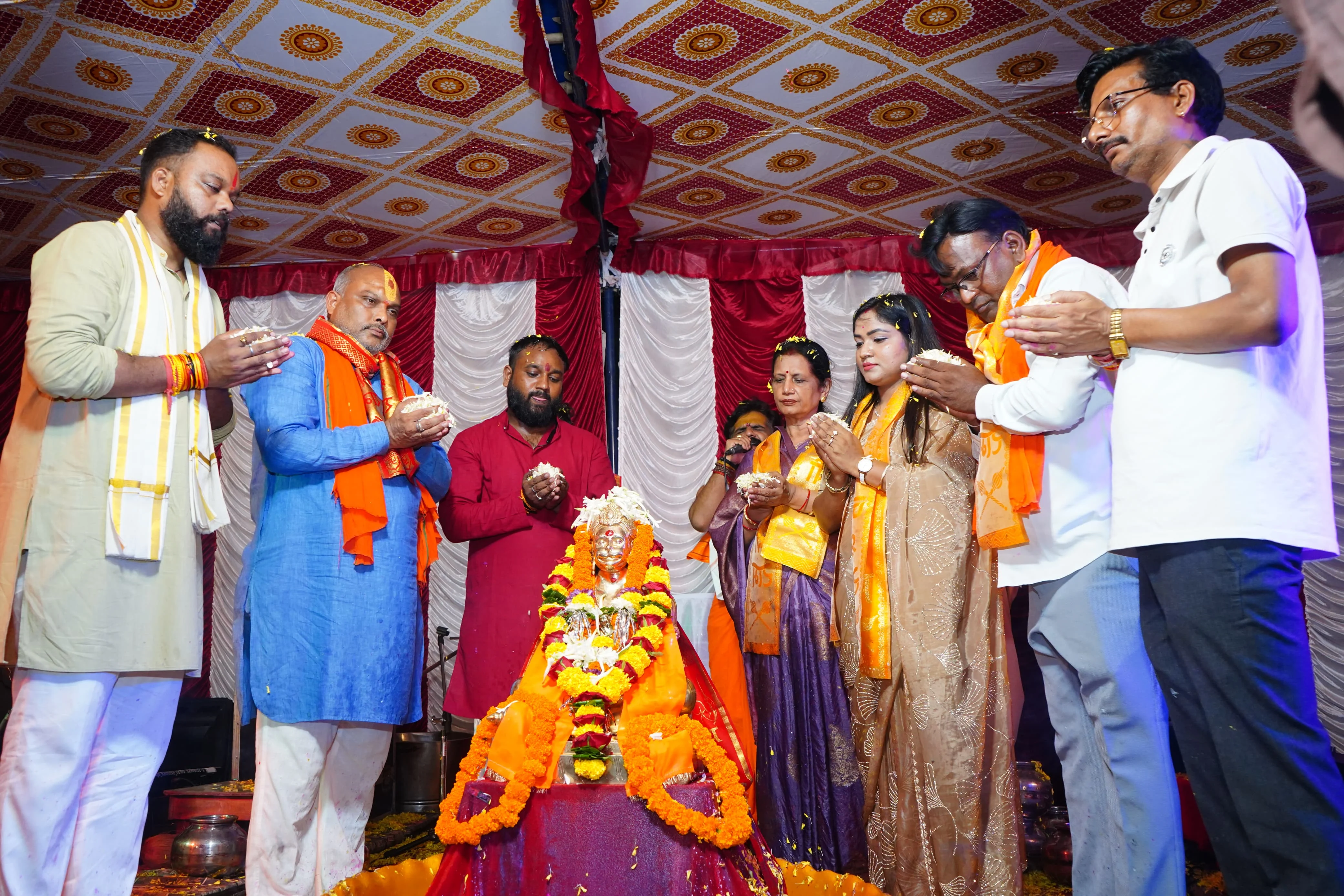 अयोध्या में राम मंदिर भूमि पूजन की स्मृति में रिसाली के राधेश्वरी मंदिर में धार्मिक कार्यक्रम संपन्न