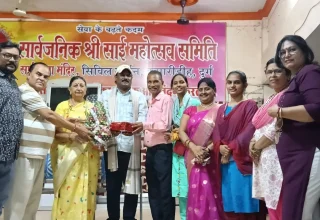 साई मंदिर समिति के अध्यक्ष एवं सचिव का गीतांजलि संगीत महाविद्यालय ने किया अभिनंदन