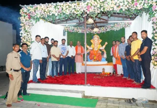 विधायक ललित चंद्राकर निवास में विराजे भगवान गणेश
